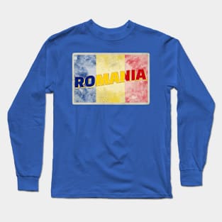 Romania Vintage style retro souvenir Long Sleeve T-Shirt